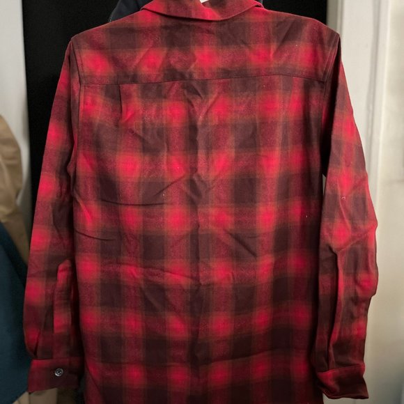 nwt pendleton ombre plaid red-brown-ochre wool shirt- jac shacket - Picture 4 of 4